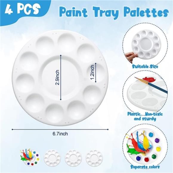 52 Pcs Paint Set Includes 4 Pcs 8 x 10 Inch Canvases 4 Pcs 7 x 9.5 Inches - Picture 2 of 7